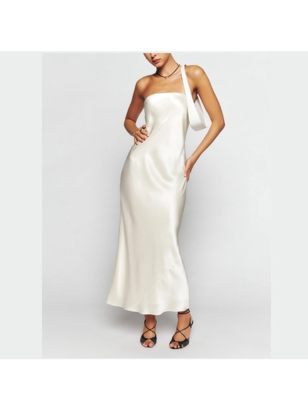 Reformation Joana Silk Dress - Fior Di latte - Picture 3 of 6